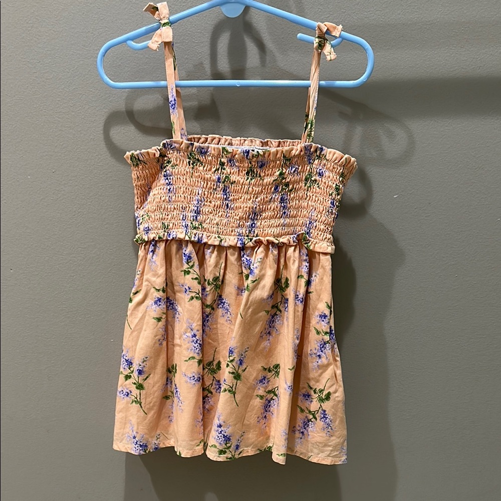 Janie and Jack Floral Kids tunic top in Peach